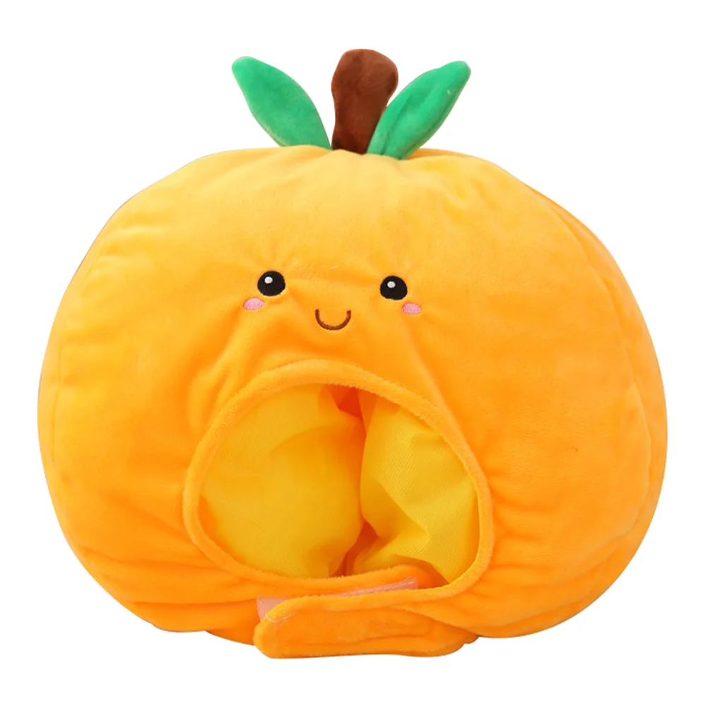 

Orange Hood Hat Performance Headgear Props Plush Photo Animal Costumes Kids Cartoon Roleplay Pillow