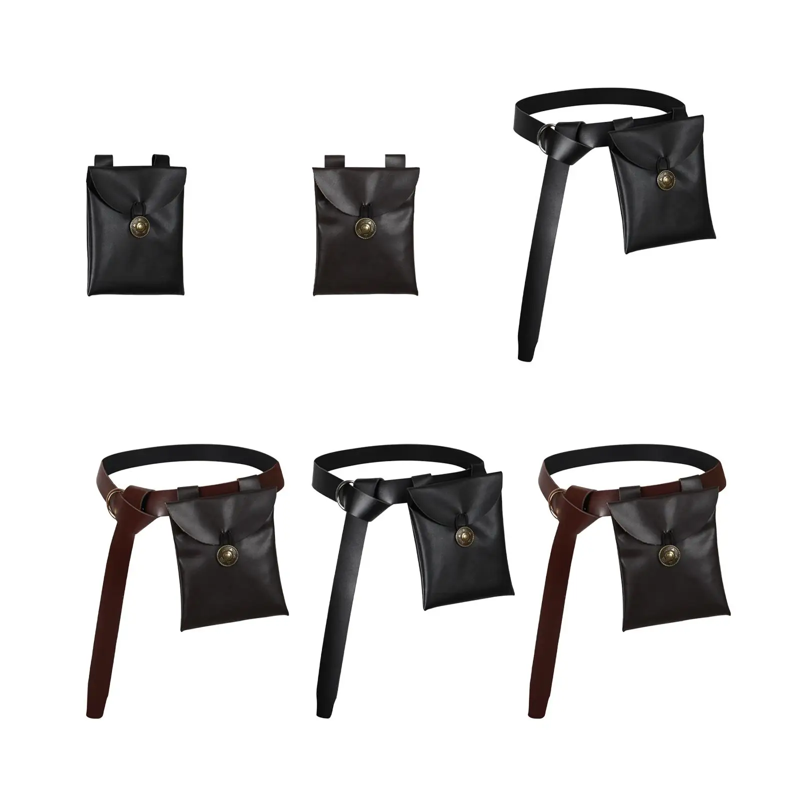 

Medieval Belt Pouch Storage Bag Game PU Leather Handmade Unisex Fanny Pack