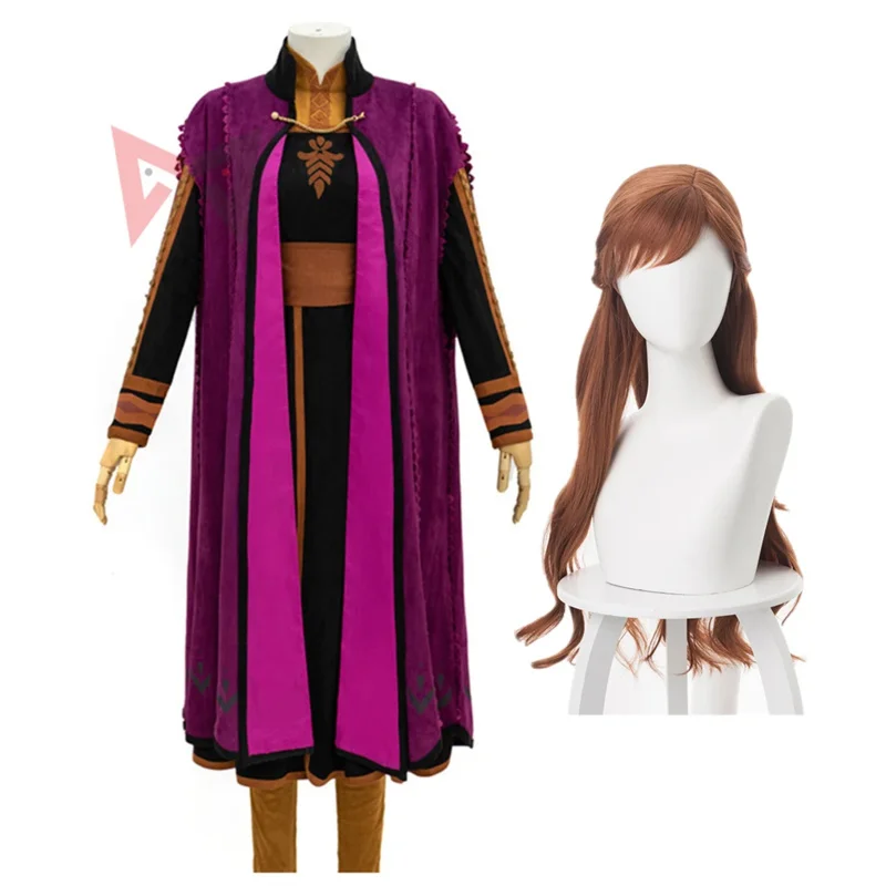 Аниме ледяная принцесса девушка Анна косплей костюм платье плащ брюки для