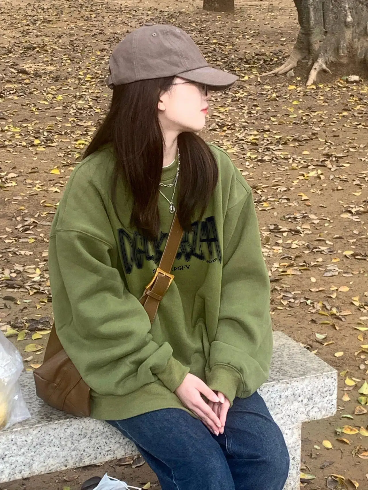 

Oversize Hoodies Drop Shoulder O Neck Sweater Loose Full Sleeve Pullover