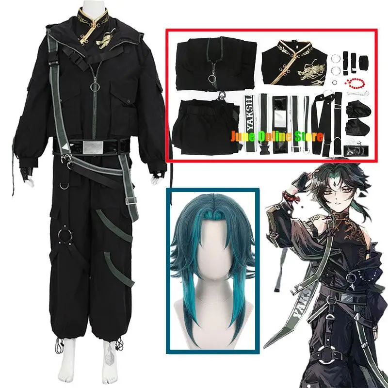 

Devil Xiao Cosplay Anime Genshin Impact Cosplay Costume Men Xiao Black Suit Jackets Pants Halloween Devil Costume