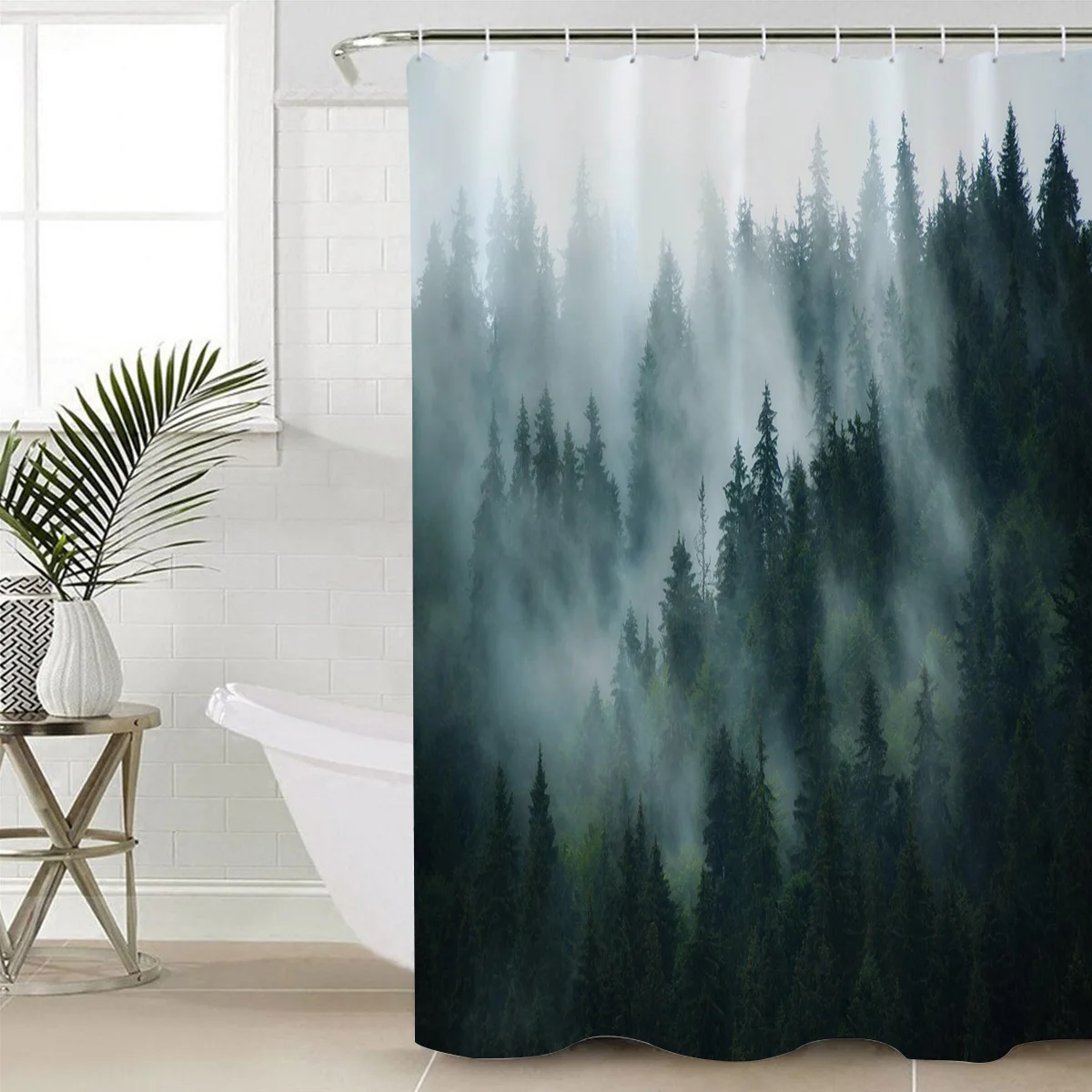 

Forest Clouds Scenery Shower Curtain Waterproof Polyester Fabric Bath Curtains with Hooks Bathroom Accessorie Decor Cortina