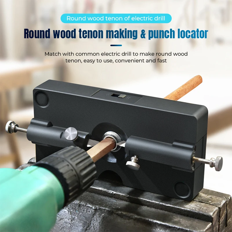 

Precision Log Tenon Punch Making Tool Kit Drill Guide Woodworking Punch Straight Hole Locator Set