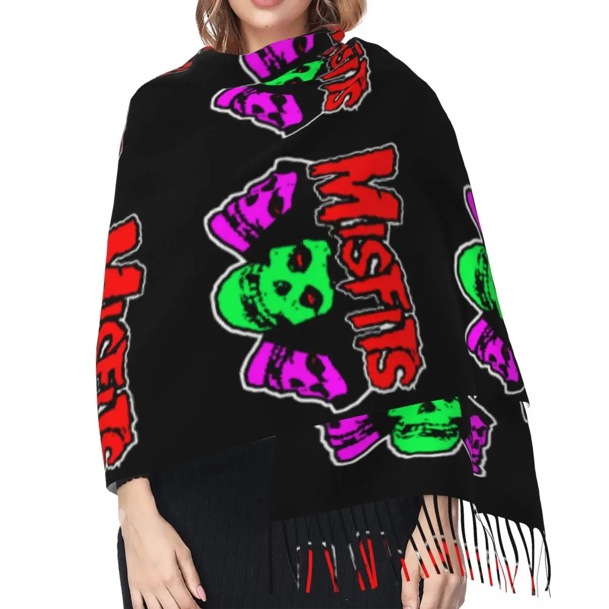 Шарф-повязка в стиле панк с принтом черепа унисекс