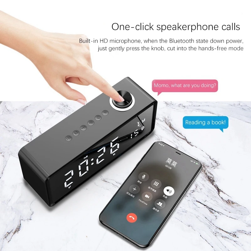 Прикроватная Bluetooth-колонка K8 с будильником Беспроводная колонка мощностью 10 Вт