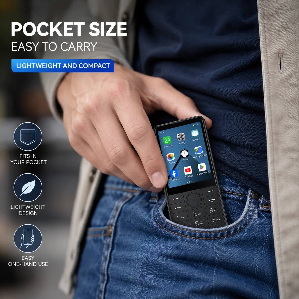 Фото Смартфон DOOV R17 4G без камеры, экран 2,8 дюйма, 3 ГБ+32 ГБ, Google Play, две SIM-карты, Bluetooth, физическая клавиатура, мобильный телефон, 2100 мАч №4