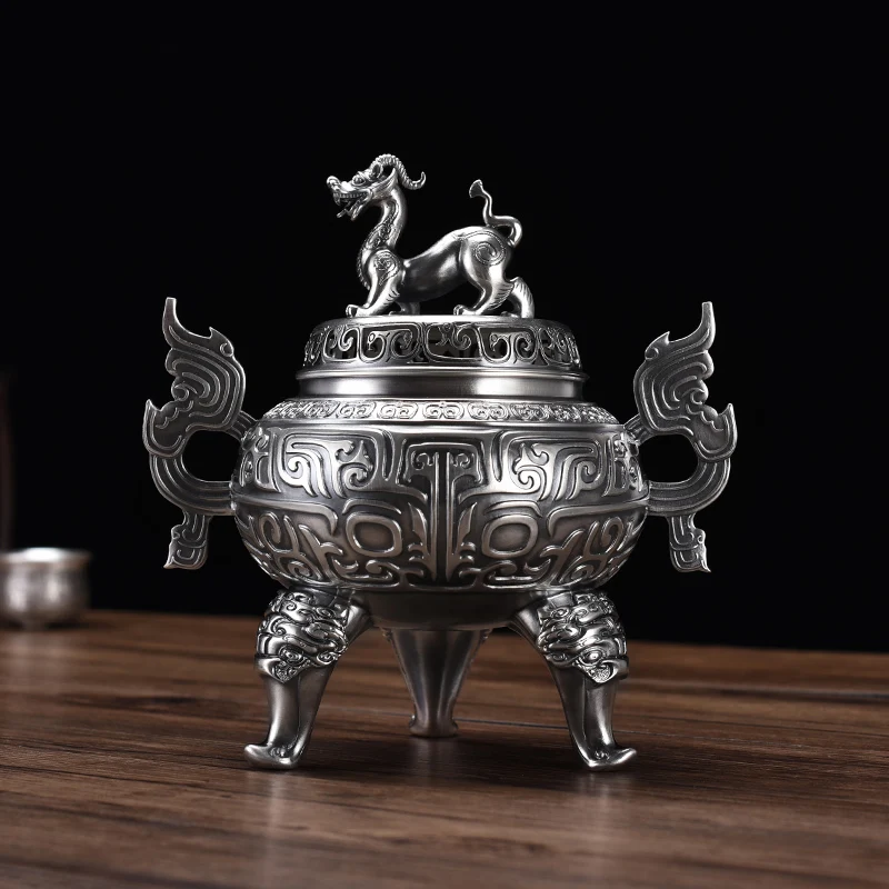 

Большая курильница Longjiuzi из серебра 999 пробы для ароматерапии