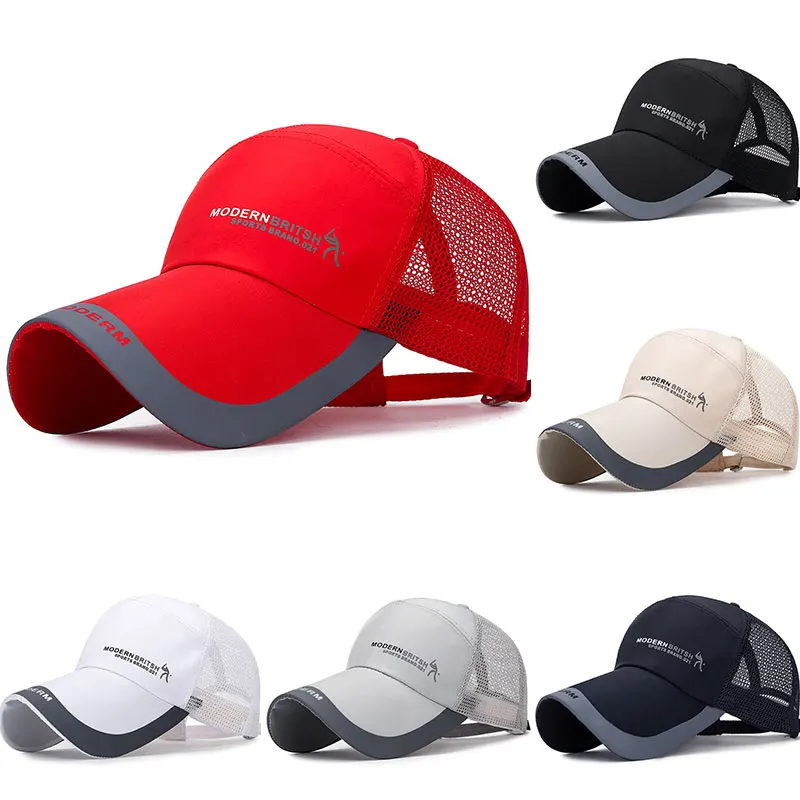 

Summer Mens Mesh Baseball Cap Breathable Sun Hats Hip Hop Trucker Cap Streetwear Dad Hat Net Sunscreen Casual Snapback Hats