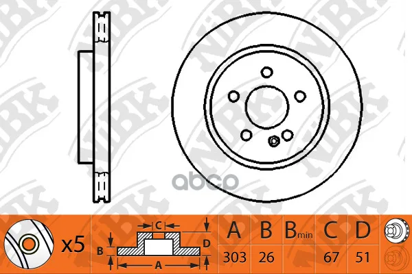 Торм.Диск Пер.Вент. Mercedes W163 Ml 230/270d/320/350/430 2/98-6/05; NiBK арт. RN1136
