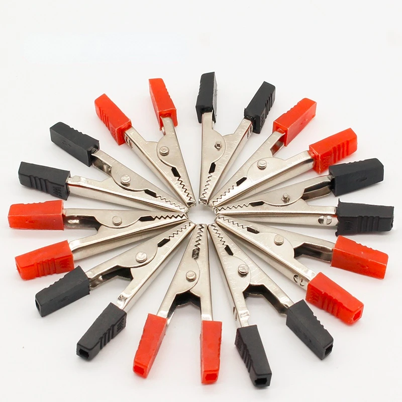 

10 шт. 5 см красный + черный новый электрический инструмент зажимы типа «крокодил» зажим для аккумулятора для автомобиля фургона батарея конт...