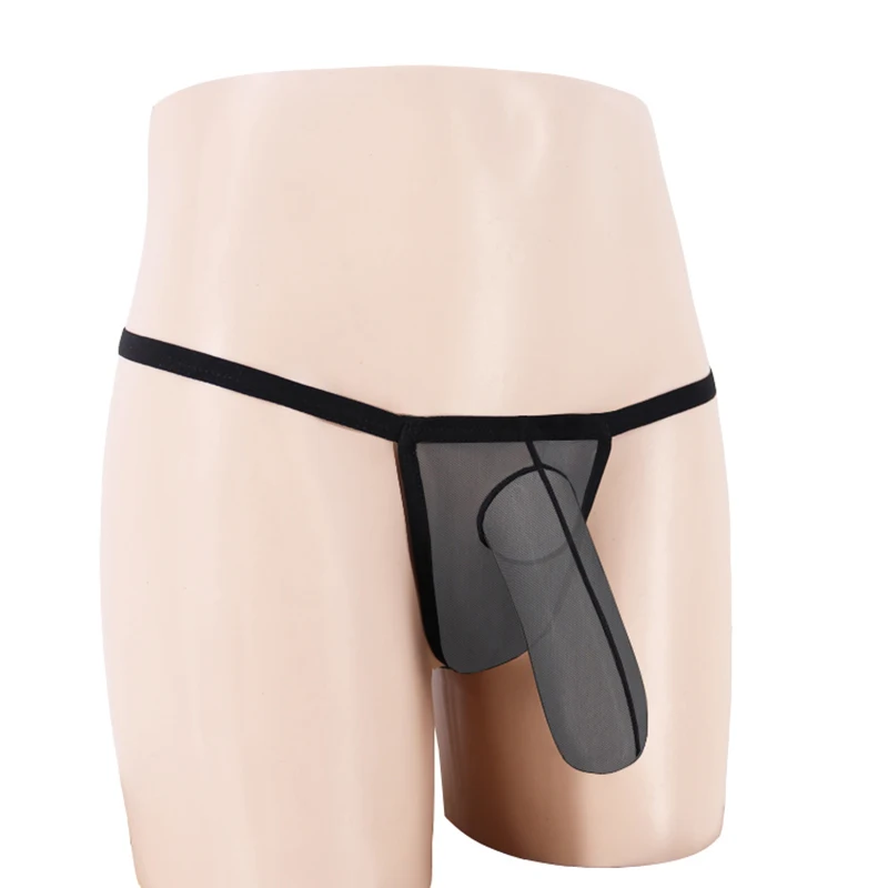 

Сексуальный ультратонкий прозрачный сетчатый комплект JJ, мужские стринги с низкой талией, быстросохнущее дышащее нижнее белье B34