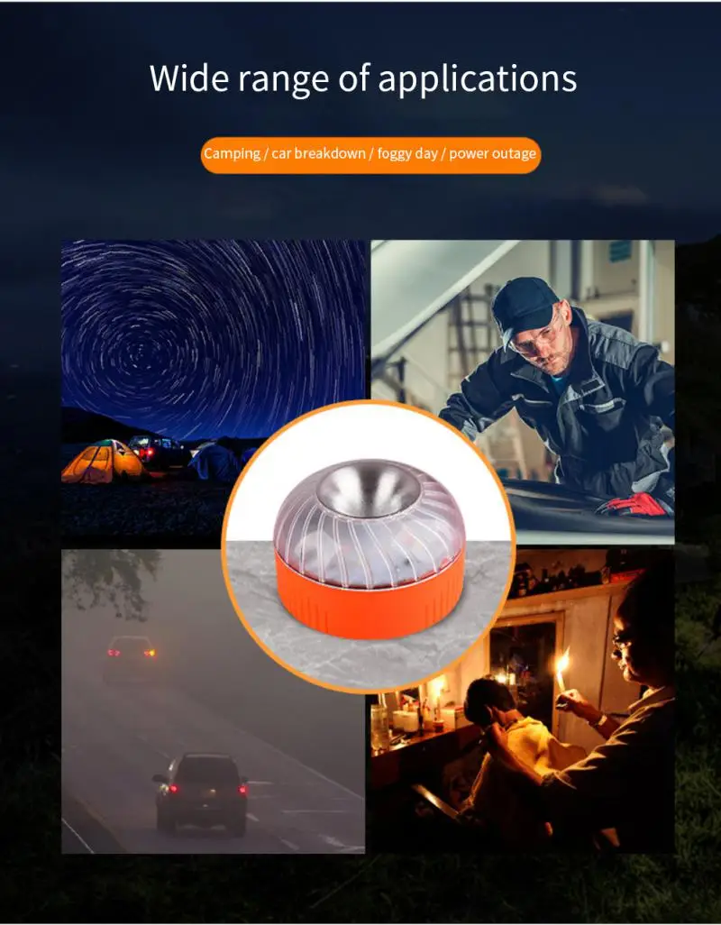 

Автомобильный аварийный светильник, автомобильная сигнальная лампа V16, мигающий светодиодный светсветильник льник, аварийное освещение, а...