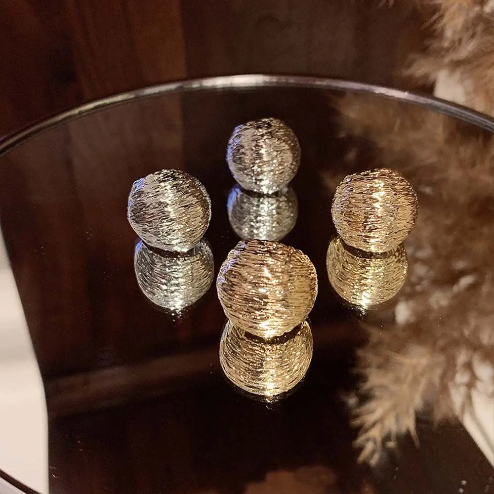 

Simple Geometric Fashion Jewelry Brushed Metal Ball Ball Shaped Korean Style Women Earrings Ear Studs Round Ball Hoop Earrings