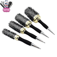 round hairdressing comb bristle hair brush comb high temperature resistant pointed tail ceramic handle rolling comb curling tool