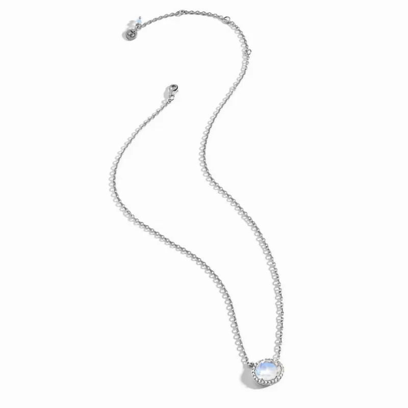 

Ожерелье женское из серебра 925 пробы с круглым лунным камнем