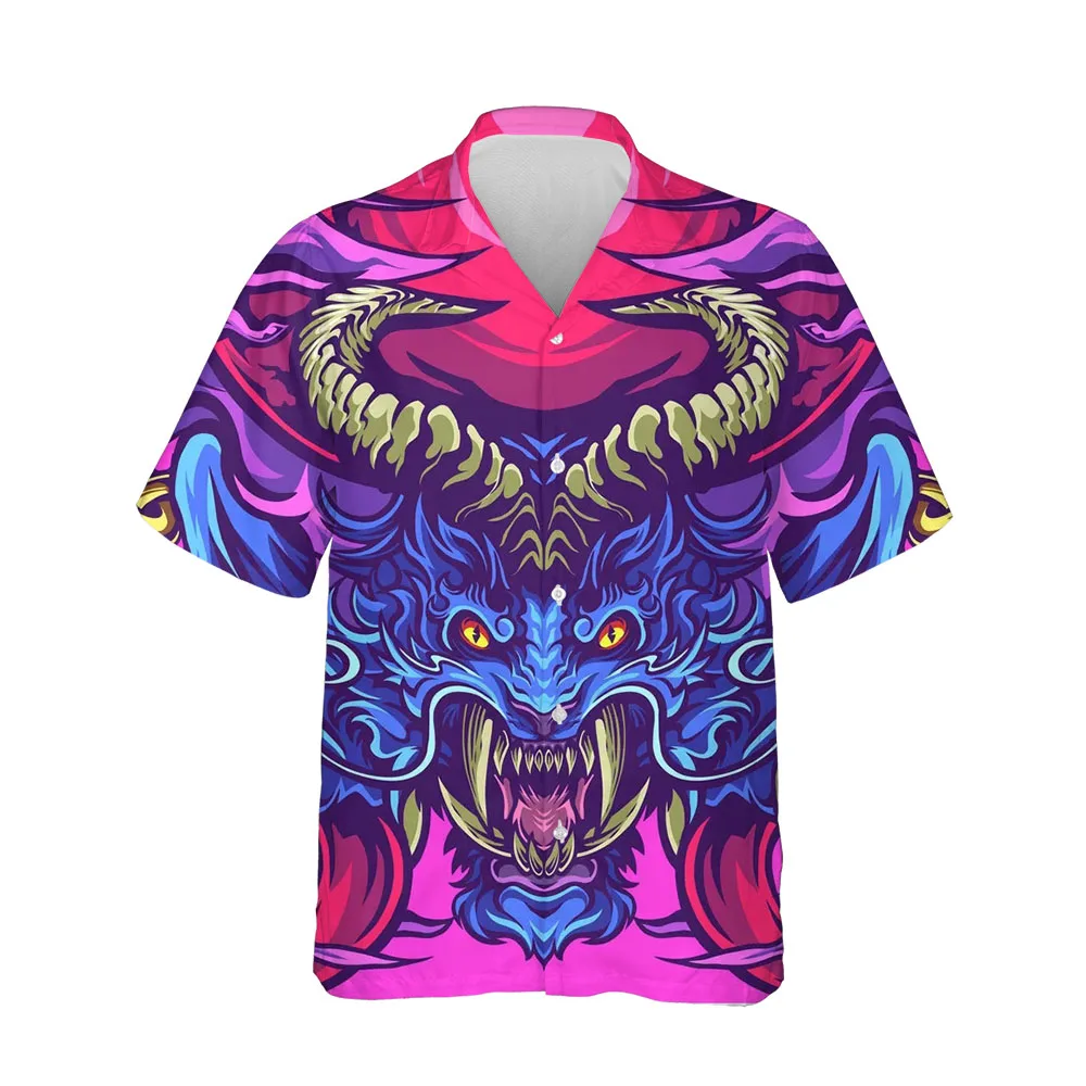 Jumeast 3D Horror Demon Shirts For Men Halloween Festival Gift Black Baggy Clothes Summer Men Shirt Fashion Streetwear Blouses