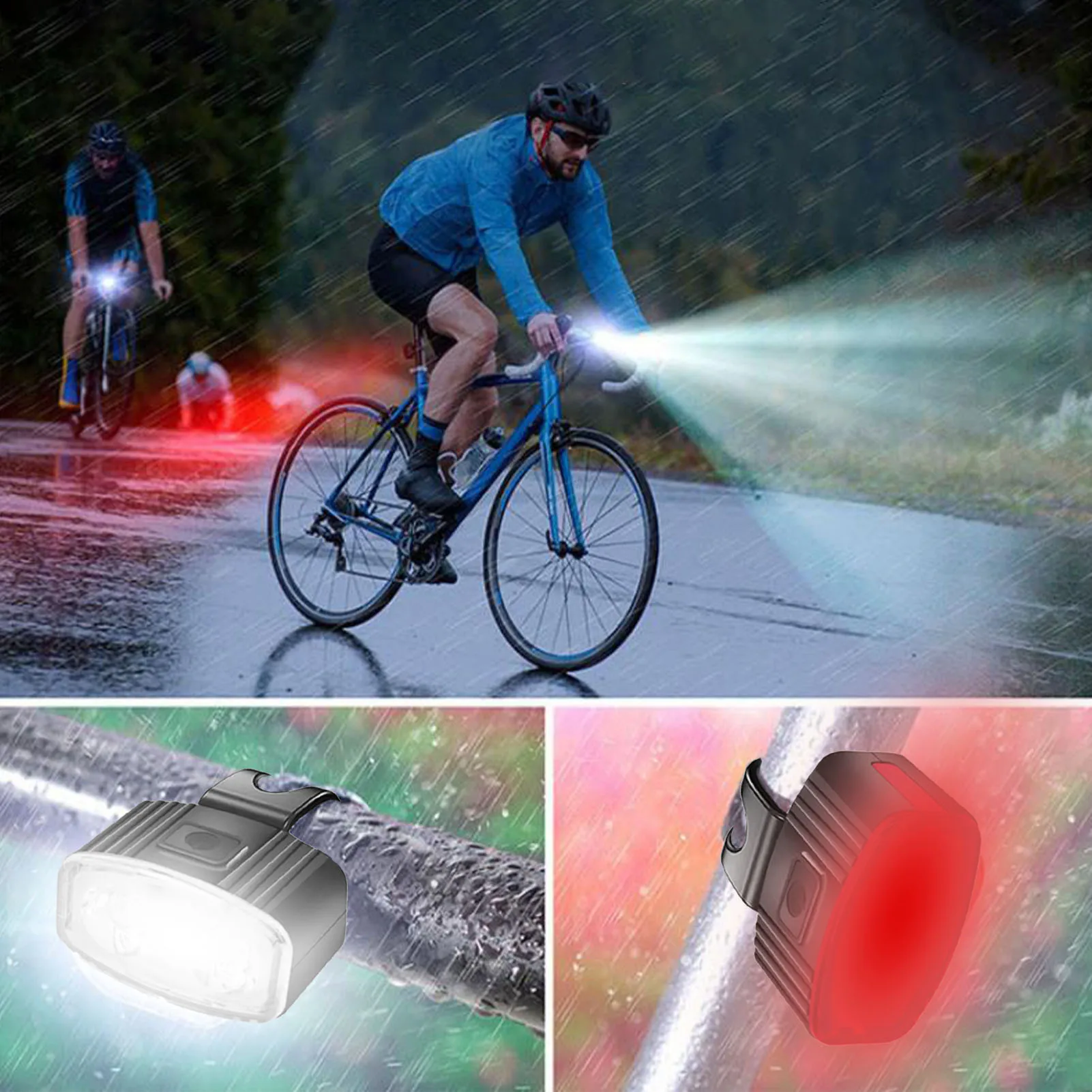 

Bicycle Headlight Tail Light Waterproof USB Charging Bike LED Light Ultra-Bright Bike Accessories Lamps For Cycling Hiking