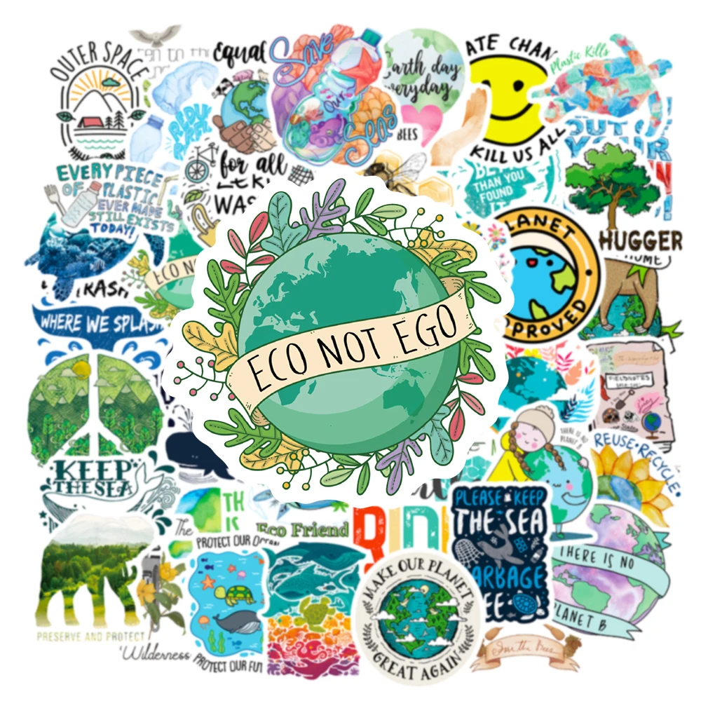 

Наклейки граффити для защиты окружающей среды, наклейки для скейтборда, ноутбука, гитары, багажа, велосипеда, скрапбукинга, зеленая земля, детская игрушка, 10/30/50 шт.