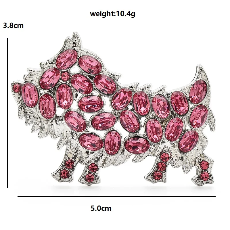 Wuli&ampbaby милые мультяшные броши с собакой для женщин розовые стразы щенок вечерние