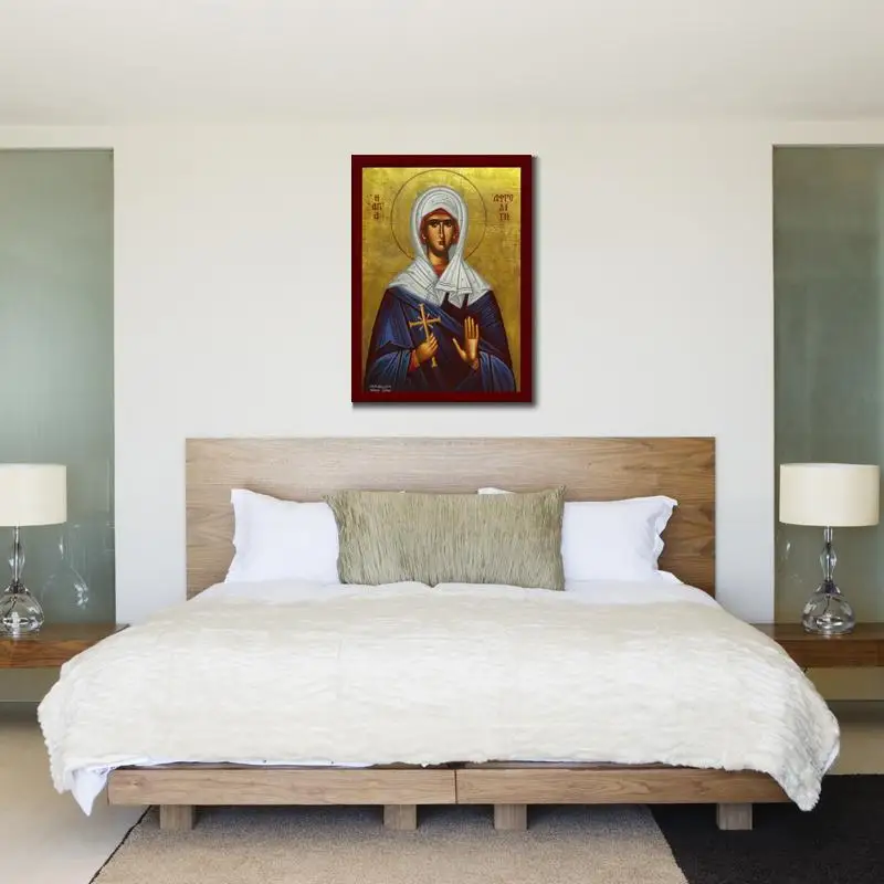 Картина на холсте в виде иконы Святой Афродита настенное художественное