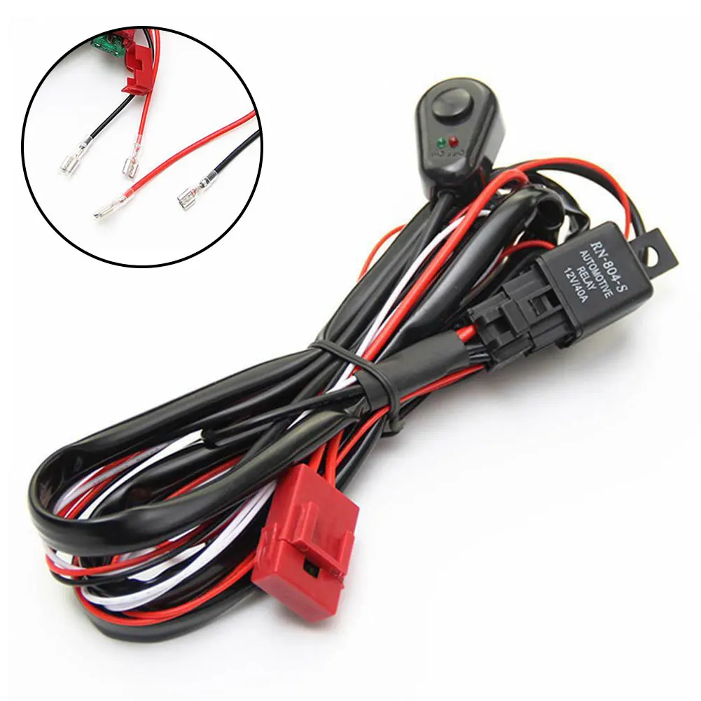 

Universal 12V LED Work Light Bar Laser Rocker Switch Wiring Harness Kit 40A Relay Fuse Set For Cars Truck Motorcycle Drop Ship