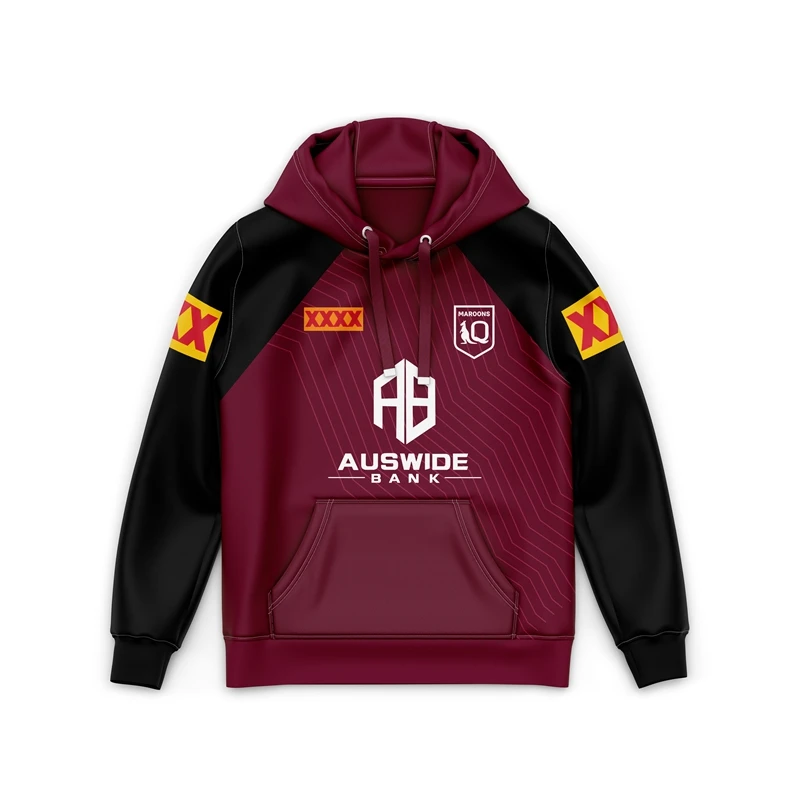 

2023 Kids Boy Hoodies Queensland MAROONS STATE OF ORIGIN Rugby Jersey Hoodies