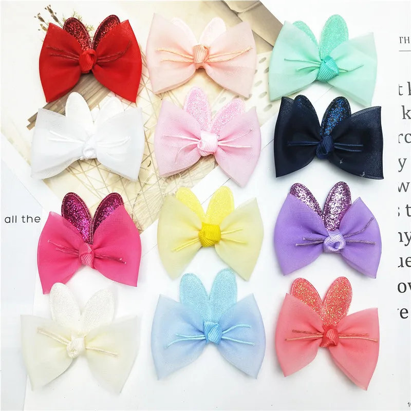 

14pcs 45*65mm Mesh Bow DIY Handmade Hairpin Applique Clothing Hat Decorative Patch Sewing Supplies