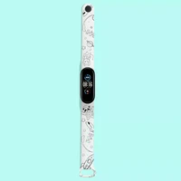 for xiaomi miband 5 6 watchbandgraffiti pattern bracelet for xiaomi mi band 3 4 5 6 strap cartoon silicone watch band strap