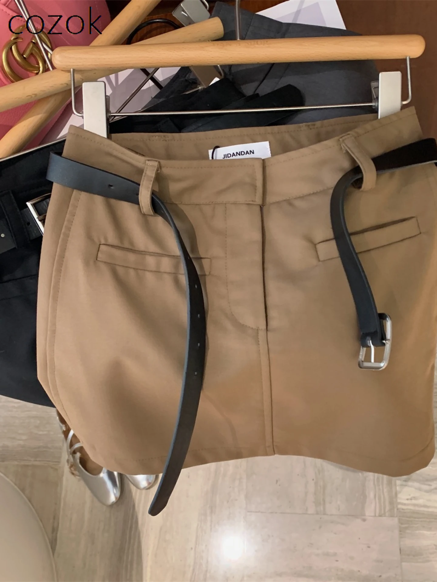 

Simple All-Match High Waist A- Line Skirt 2023 Summer Clothes New Fashion Hip Suit Skirt Slimming Temperament Skirts for Women