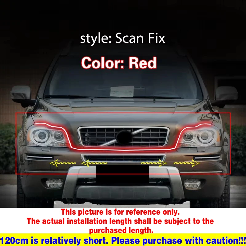 

1 шт. автомобильные светодиодные DRL для Volvo XC90 2004-2023 с стартовым сканированием дневных ходовых огней, противотуманные фары дневного света, водонепроницаемая световая полоса 12 В