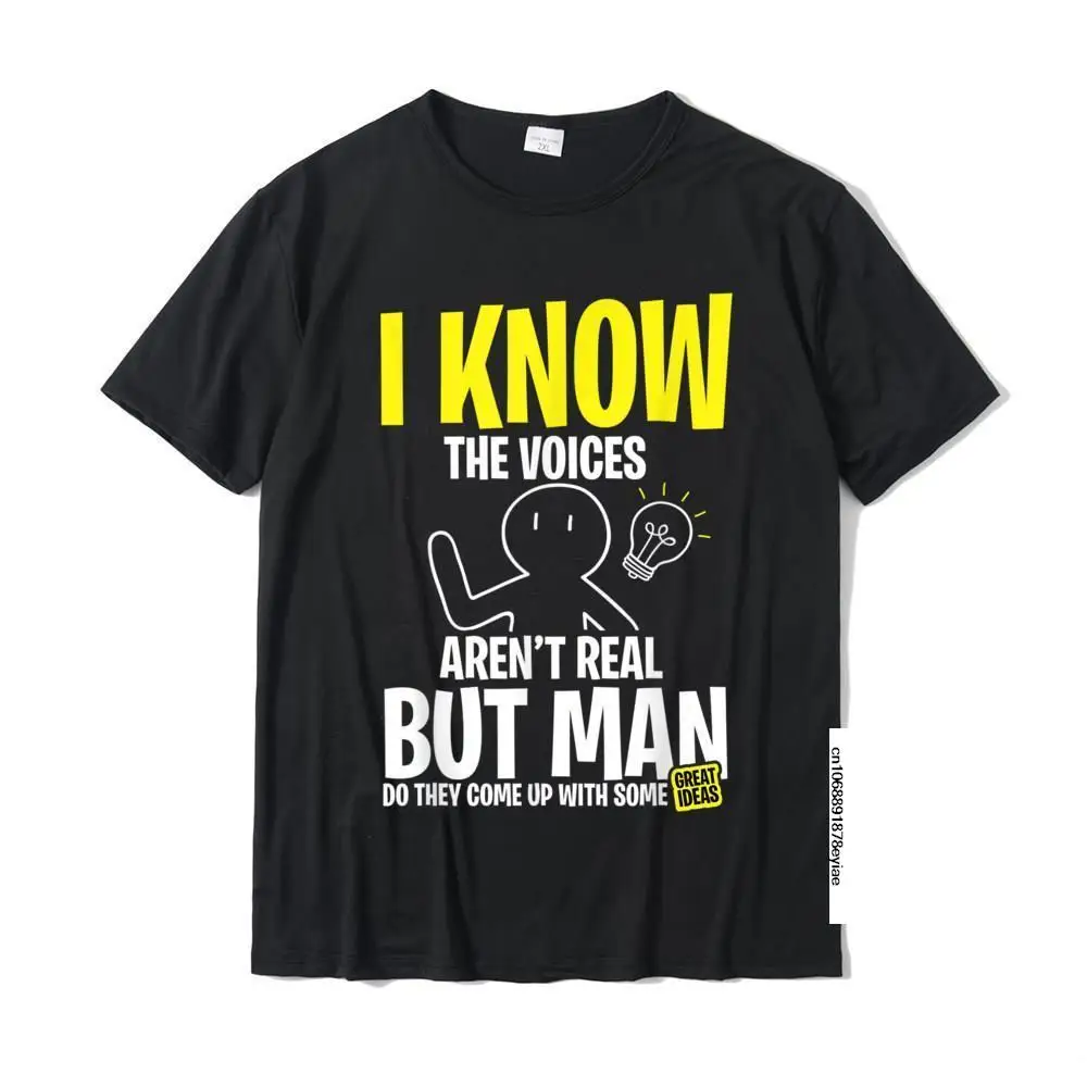 

Voices In My Head Funny Introvert Ideas T-Shirt Cotton Tops T Shirt Summer Company Custom Top T-Shirts