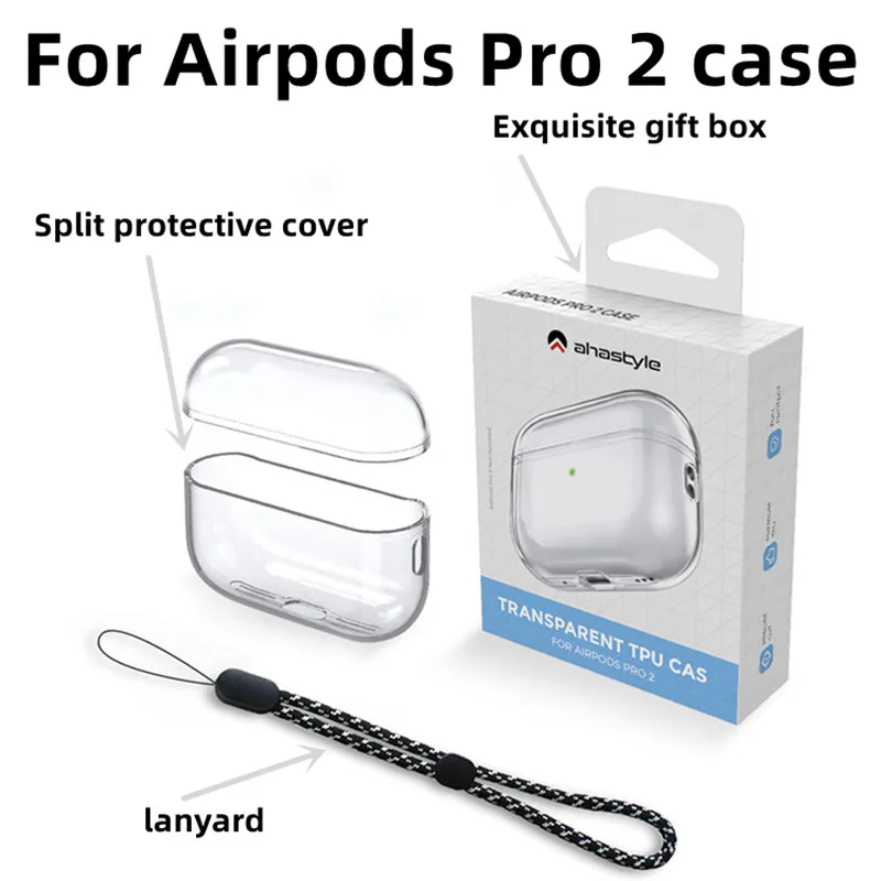 

Cover for airpods pro 2 case for airpods pro 2 Generacion Earphone Accessories solid color air pod shell transparent airpod case