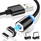 Магнитный кабель для быстрой зарядки Micro USB Type-C кабель для Apple iPhone Xiaomi Samsung магнитное зарядное устройство 2 м телефонный кабель для передачи данных Шнур