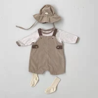 infant baby strap pants kids corduroy sleeveless jumpsuit newborn romper boys and girls casual pants spring new baby overalls