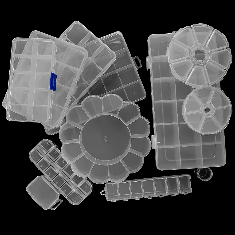 

Пластиковый Органайзер, коробка, контейнер для хранения, коробка для драгоценностей с регулируемыми разделителями для бусин, искусство «сд...