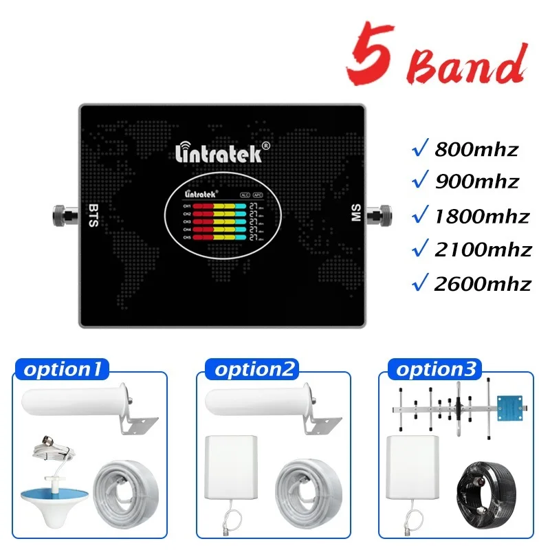 

4G Cellular Amplifier 800 GSM 900 DCS 1800 WCDMA UMTS 2100 LTE 2600mhz 2G 3G 4G Repeater Mobile Phone Signal Booster#Lintratek