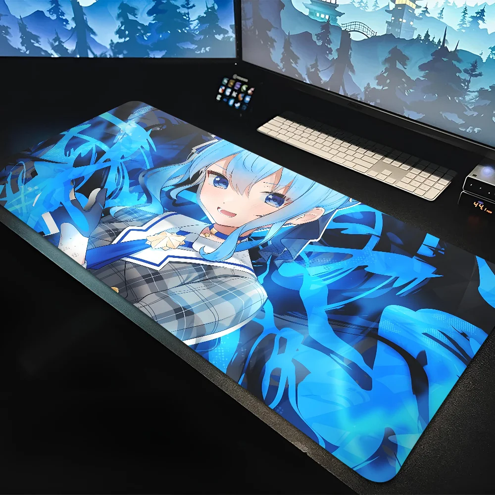 Anime Hololive You Tube Hoshimati Suisei Large Mousepad Mouse Mat Desk With Pad Gaming Accessories Prime XXL Keyboar
