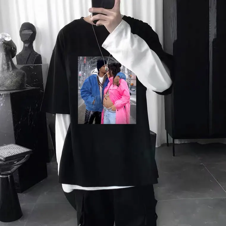 

Asap Rocky Men Women Hip Hop Tshirt Pure Cotton High Quality Short Sleeve Oversized Tee Shirt Streetwear Fashion Vintage T-shir