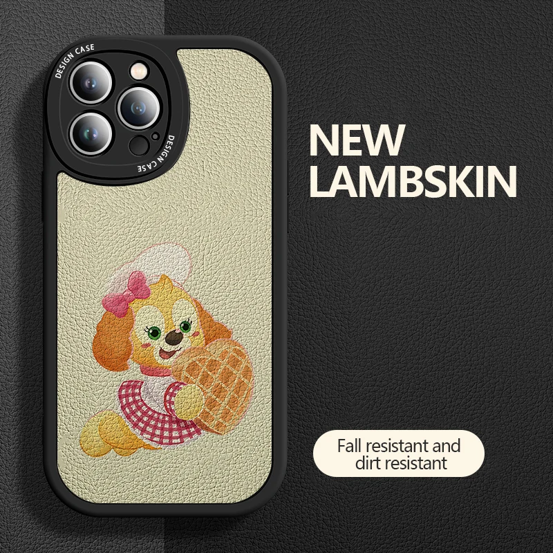 Чехол для iPhone D-Disney C-Cookieann 16 15 14 13 12 11 Pro Max 7 8 Plus XR X XS SE мягкий кожаный чехол