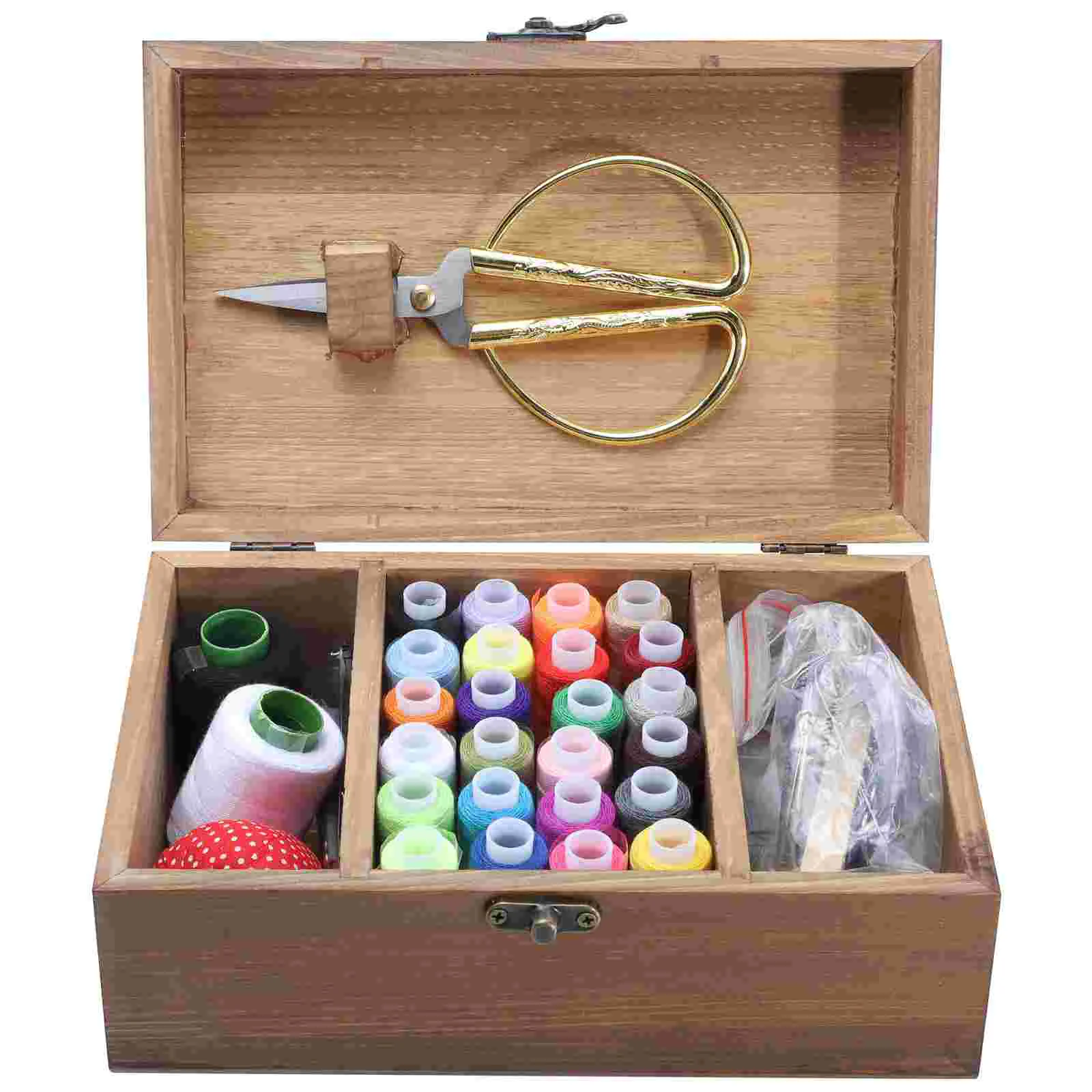 

1 Set Wooden Needlework Box Practical Sewing Tools Holder Needle Storage Boxes