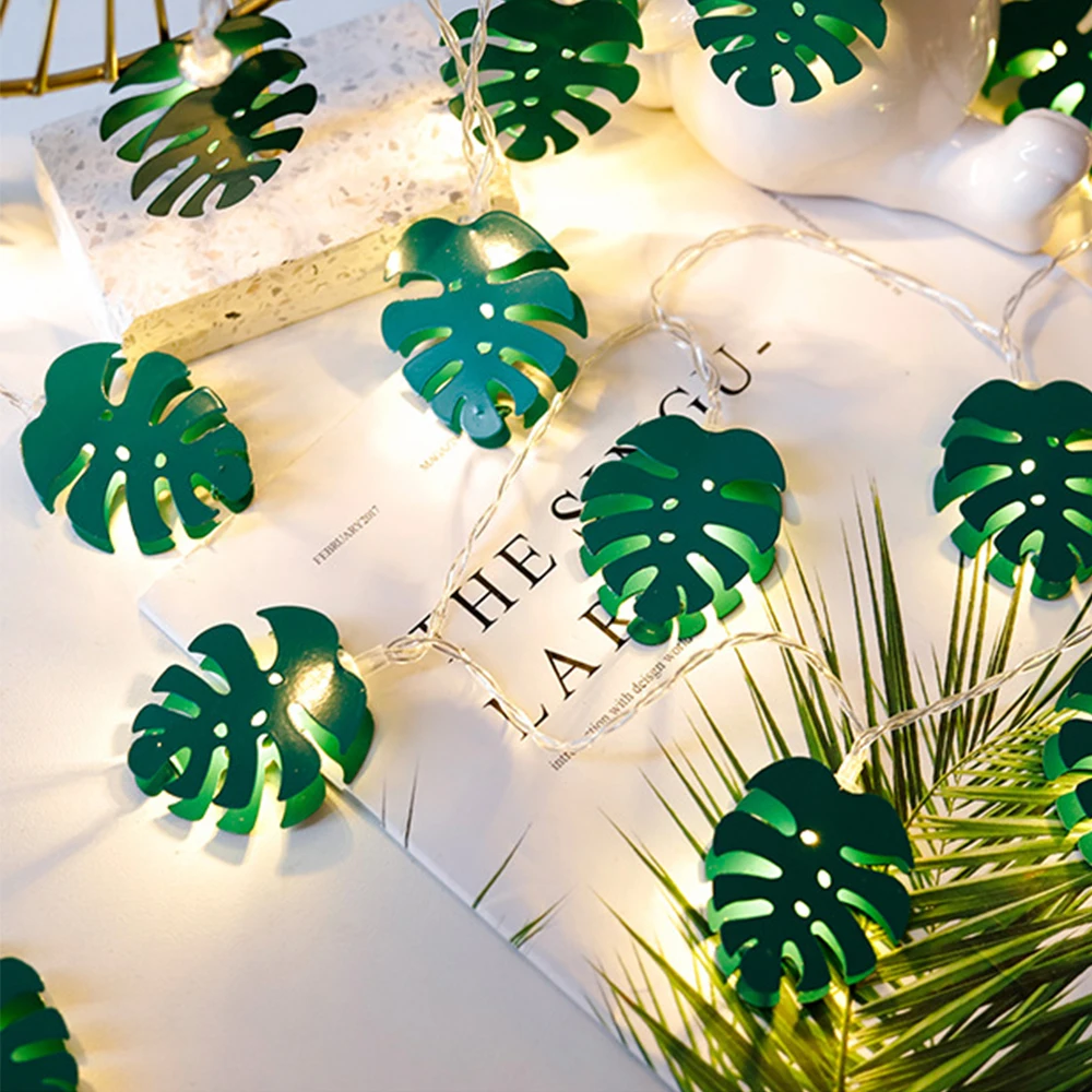

10/20 LED Turtle Leaf Light String Leaf LED Lights For Birthday Baby Shower Wedding Favor Flamingo Jungle Home Party Decorations