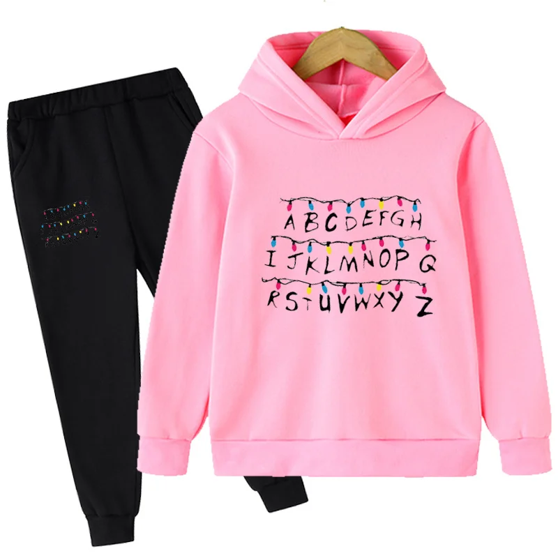 

Kids Clothes Spring Autumn Clothing Fashion Stranger Things 4 Hoodies+Long Pants 2pcs Suit Children Hellfire Club Sweatshirt Set
