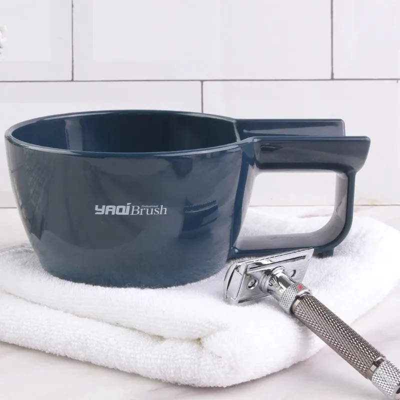 Yaqi Высококачественная темно-синяя цветная пластиковая чаша для бритья мужчин