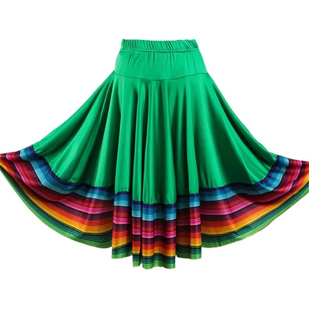 55-87 см женская юбка для танцев Folklorico, испанский фламенко, красочные длинные юбки с большими качелями, костюм для мексиканского народного танца (art.: 3920cb5a0525f) - 3920cb5a0525f