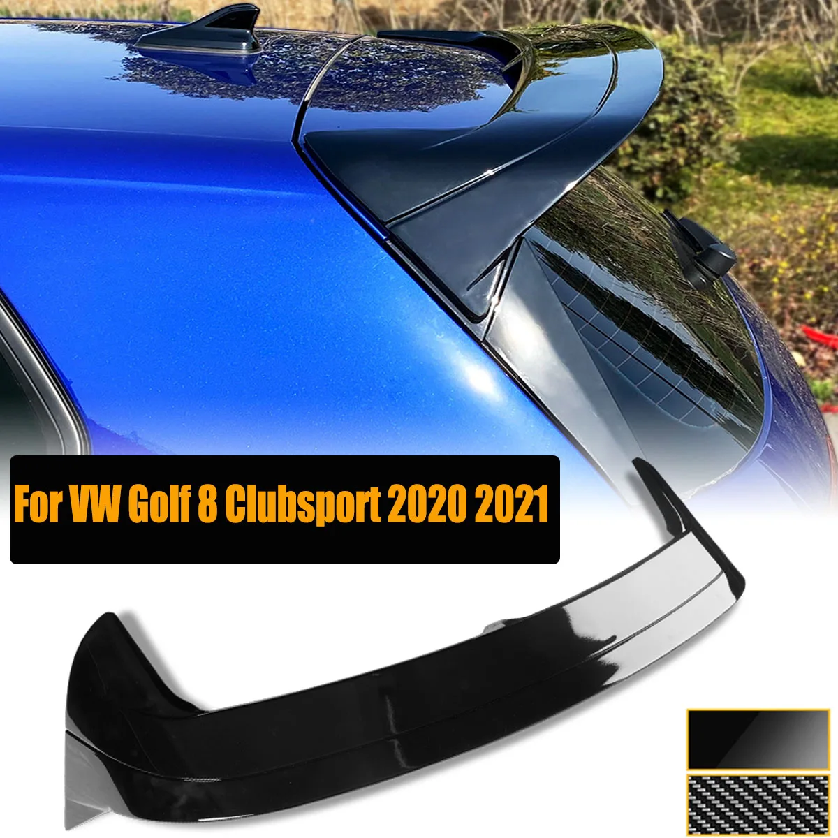 

For Volkswagen VW MK8 Golf 8 Clubsport 2020-2021 Rear Roof Spoiler Trunk Wing Lip Body Kit Car Accessories Black Carbon Look