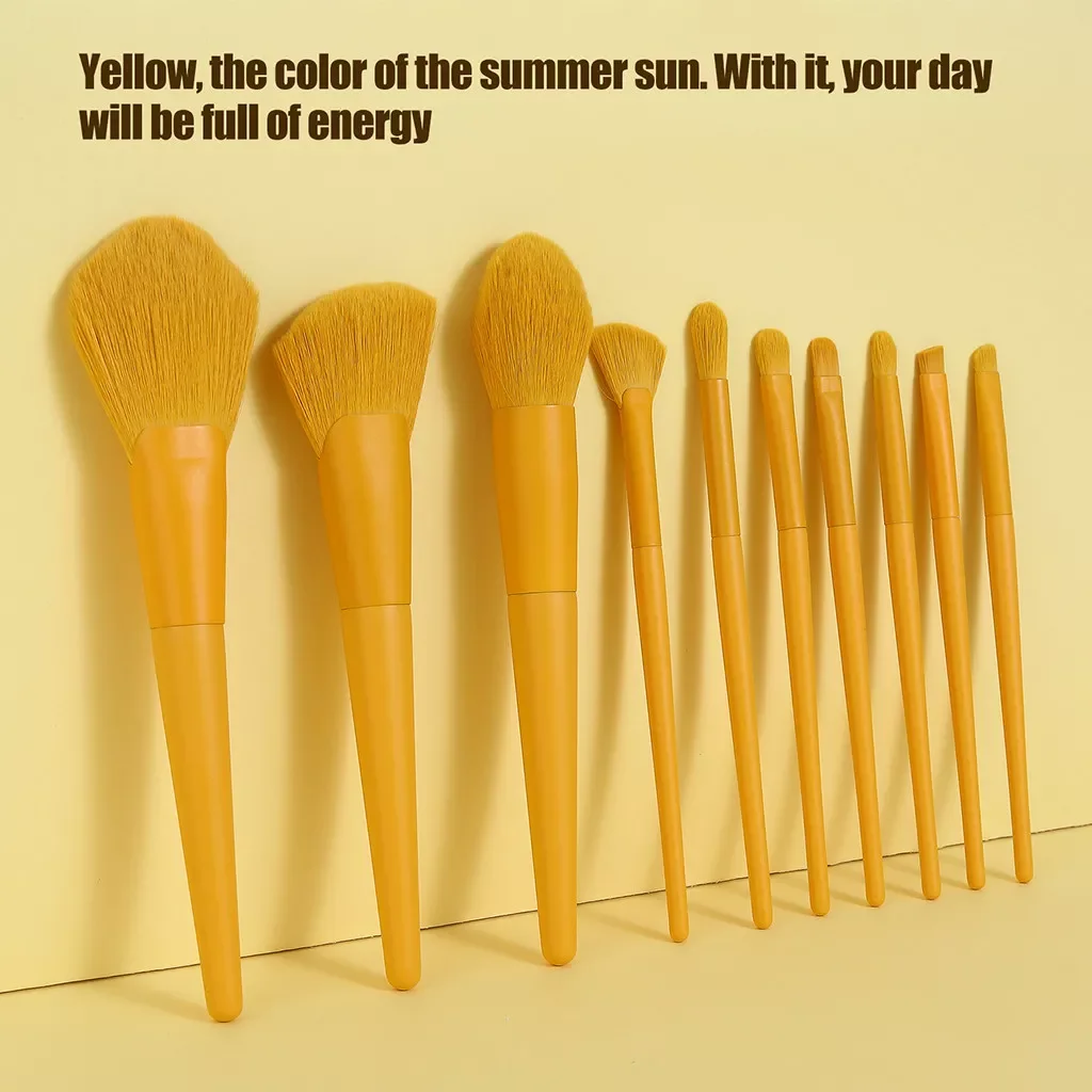 

NEW2023 Yellow Brushes Shadow 10pcs Brushes Powder BrushBeauty Loose Eye tool Makeup Brush