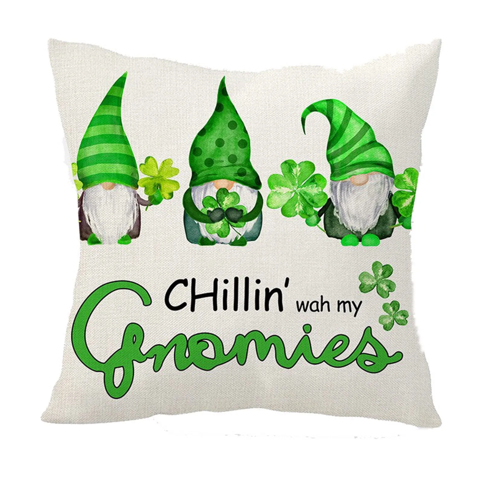 

St. Patrick's Day Cotton Linen Cushion Cover Throw Pill-ow Case Sofa Home Decor 45cm Comfortable Soft Pillow Cover Kissenbezug