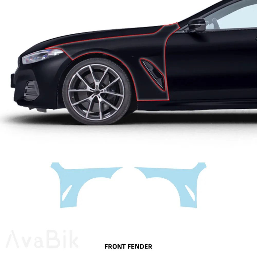 Фото Пленка PPF для BMW 8 серии M850I 19-24, предварительно вырезанная защитная пленка для кузова автомобиля, прозрачный комплект аксессуаров, прозрачный ТПУ с самовосстановлением. №2