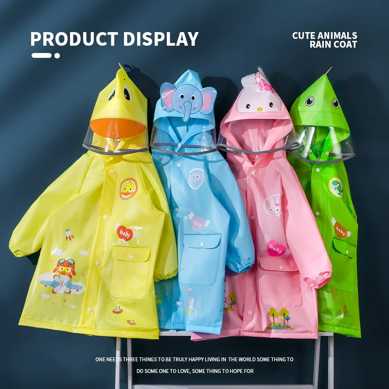 

1PC Cartoon Animal Style Waterproof Kids Raincoat For Children Rain Coat Rainwear/Rainsuit Student Poncho