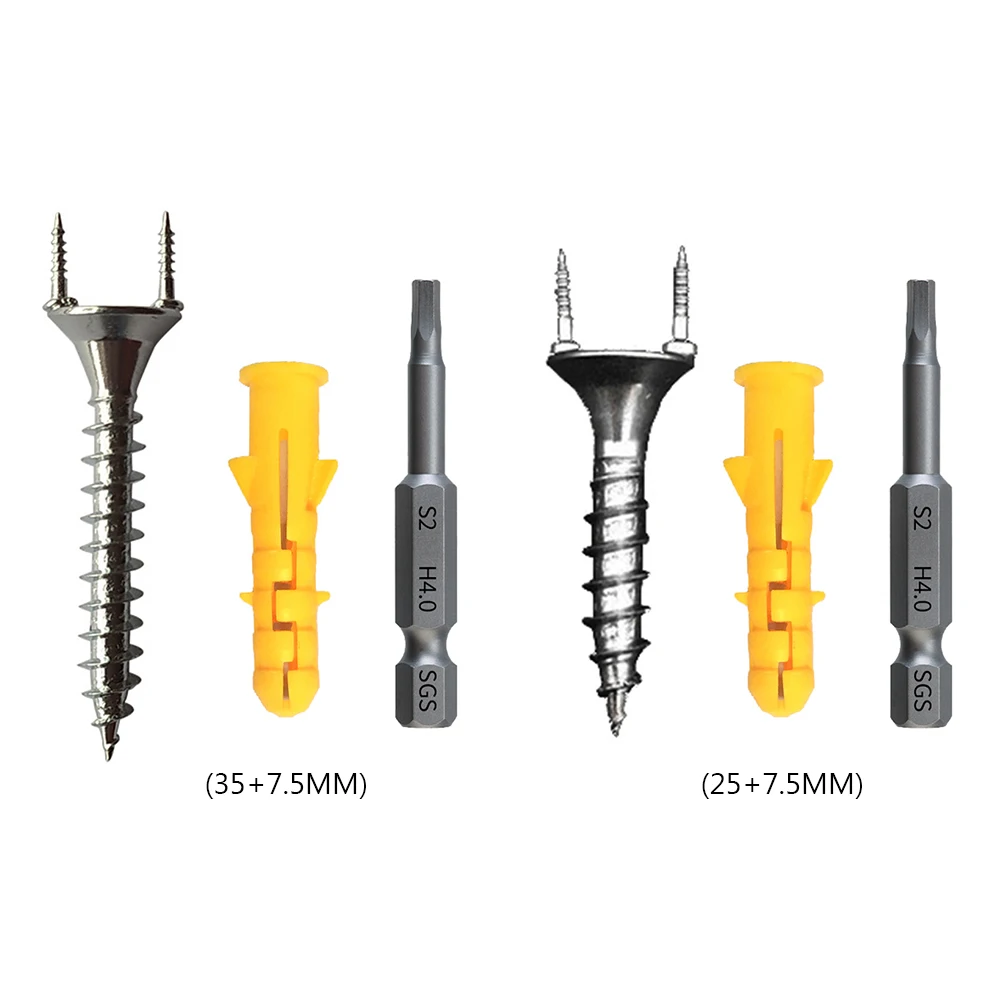 

50pcs Seamless Nails Double-headed Solid Wood Baseboard Skirting Installation Seamless Nails with Expansion Tube Allen WrenchKit